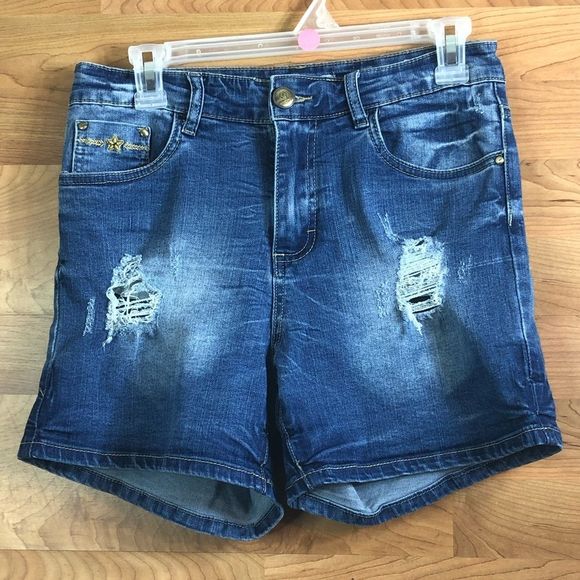 Legend Luxury Denim Design Size 27 Distressed “BAD GIRL” Medium Blue Was… - Picture 1 of 13